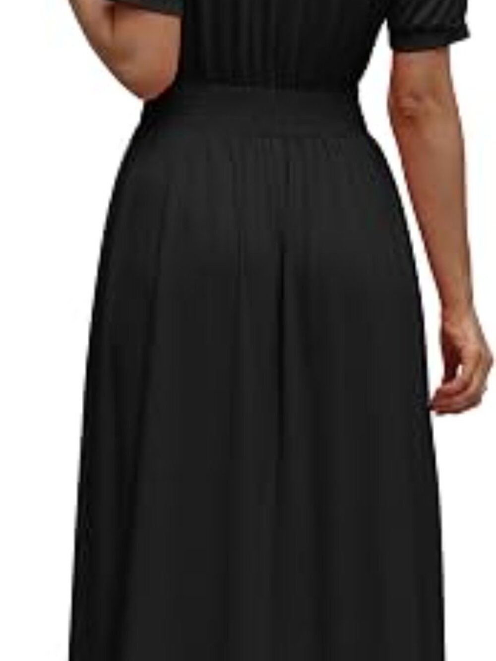Maxi Dresses for Women V Neck Ladies Midi Long Dress A Line Smocked Waisted Casu - Picture 5 of 5
